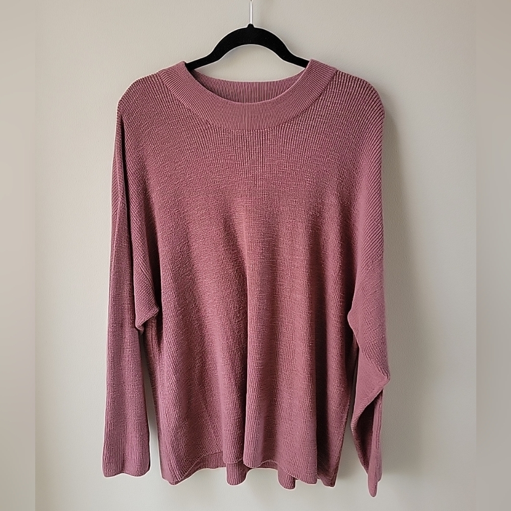 Free People Beach Soft Ribbed Knit‎ Top Womens Medium Mockneck Pullover Sweater